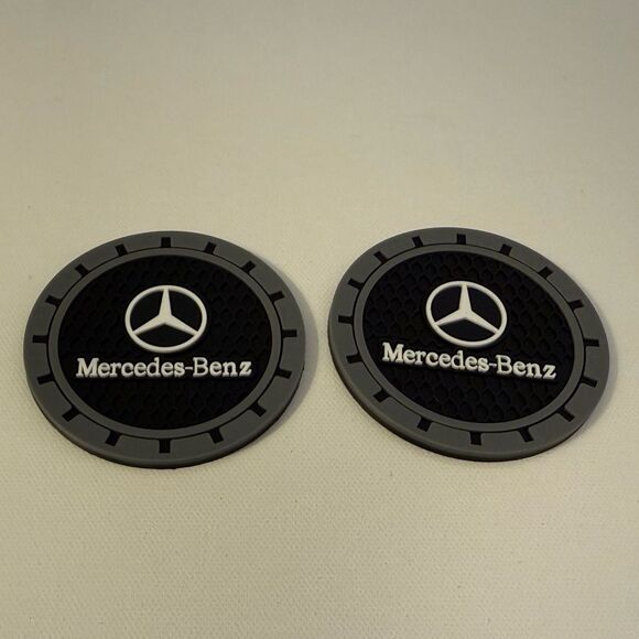 Mercedes Benz Car Cup Coasters in Black and Gray Set of 2 NWT - Picture 2 of 4